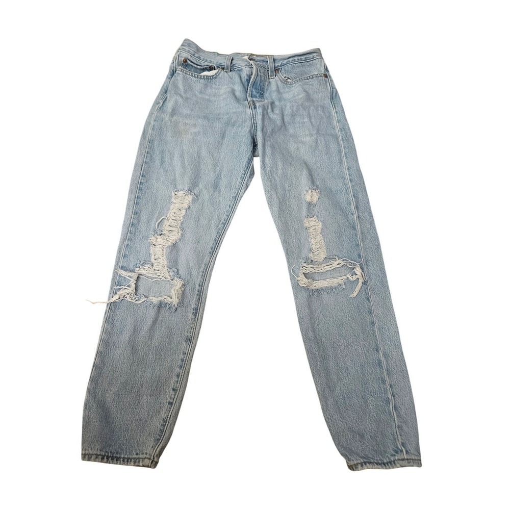 Levi's Premium Wedgie Fit Jeans Women's 28 | Distressed Light Wash High Rise